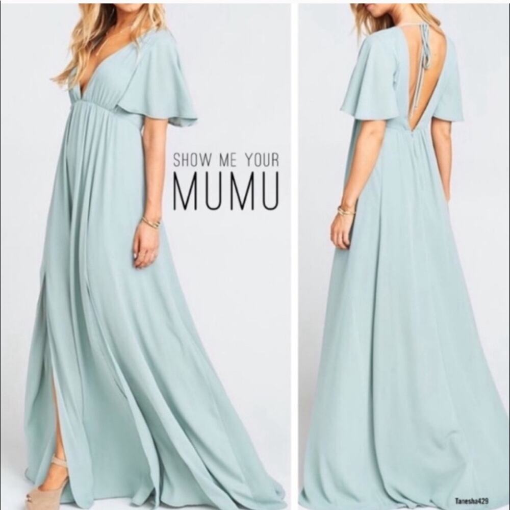 Show Me Your Mumu Faye Maxi Dress Front Slits XS